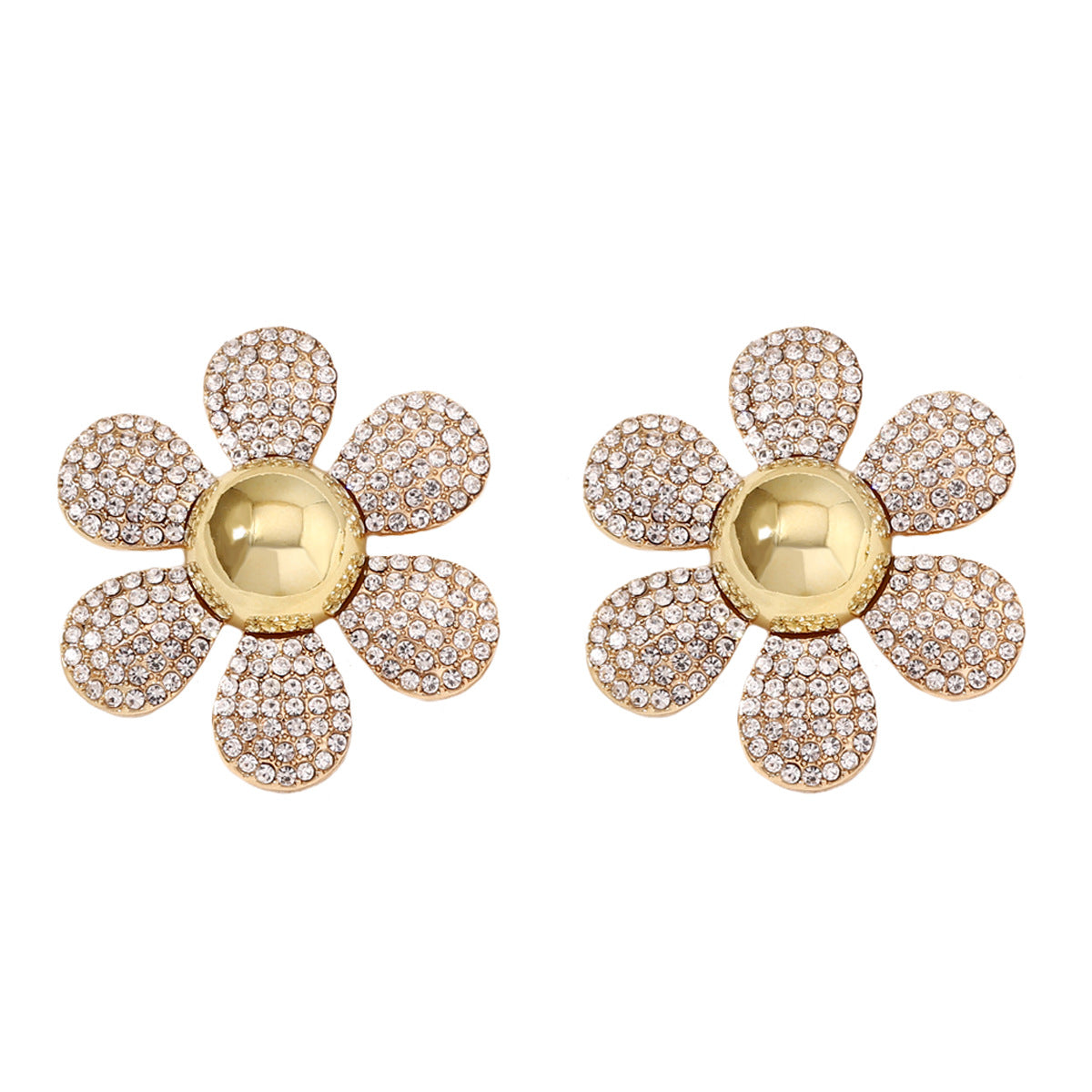 Rainbow Pearl Multi Rhinestone 18K Gold Stud Anti Tarnish Earring Bulk