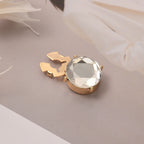 Round CZ 8K Gold White Anti Tarnish Single Shirt Button Cover Bulk