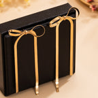 Bow Ribbon Knotted 18K Gold Plated Anti Tarnish Necklace Earring Bracelet Set For women