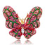 Pink Green Butterfly Gold Rhinestone Brooch For Women Bulk
