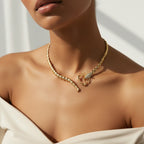 White Designer Scorpion Gold Plated Rhinestone Necklace For Women Bulk