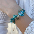 Shell Multi Gemstone Beads 18K Gold Anti Tarnish Bracelet Women Bulk