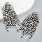 18K Gold Silver Rhinestone Dangler Chandelier Tassel Earring Bulk