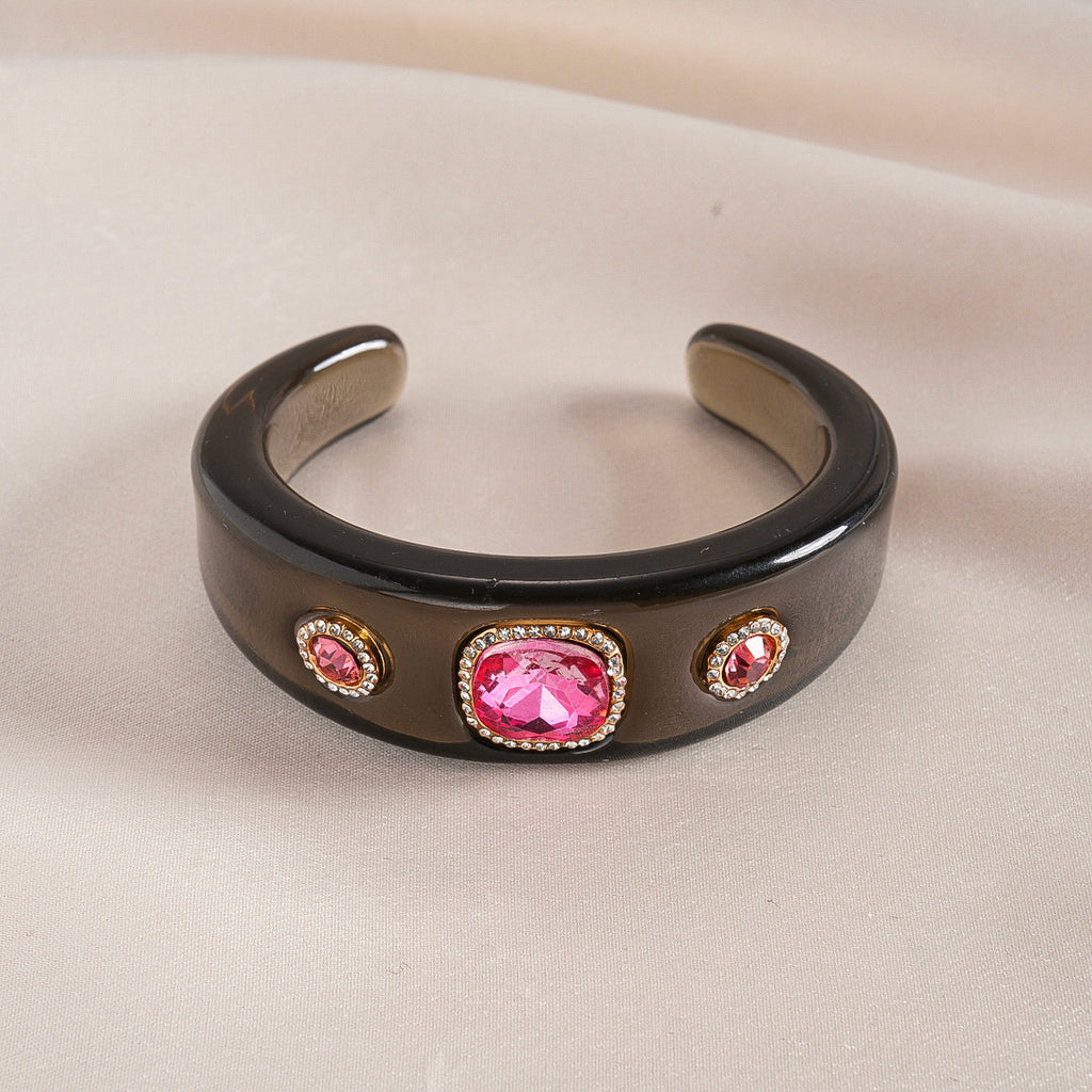 Multi Color Statement Chunky Gold Rhinestone Resin Bangle For Women Bulk