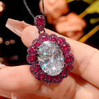 Oval Cluster Black CZ Anti Tarnish Copper Necklace Combo Set Wholesale