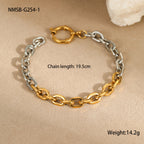 Two Tone Gold Silver Stainless Steel Anti Tarnish Link Bracelet Bulk