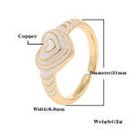 Heart Rainbow Enamel 18K Gold Plated Anti Tarnish Ring For Women Bulk