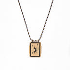 Sun Crystal 18K Gold Black Thread Anti Tarnish Necklace Pendant Bulk