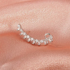 Elegant Floral Leaf Heart Gold Silver Rhinestone Left Ear Cuff Earrings Bulk