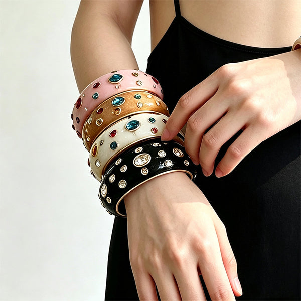 Designer Multi Color Enamel Gold Rhinestone Copper Cuff & Kadan Bulk Main image