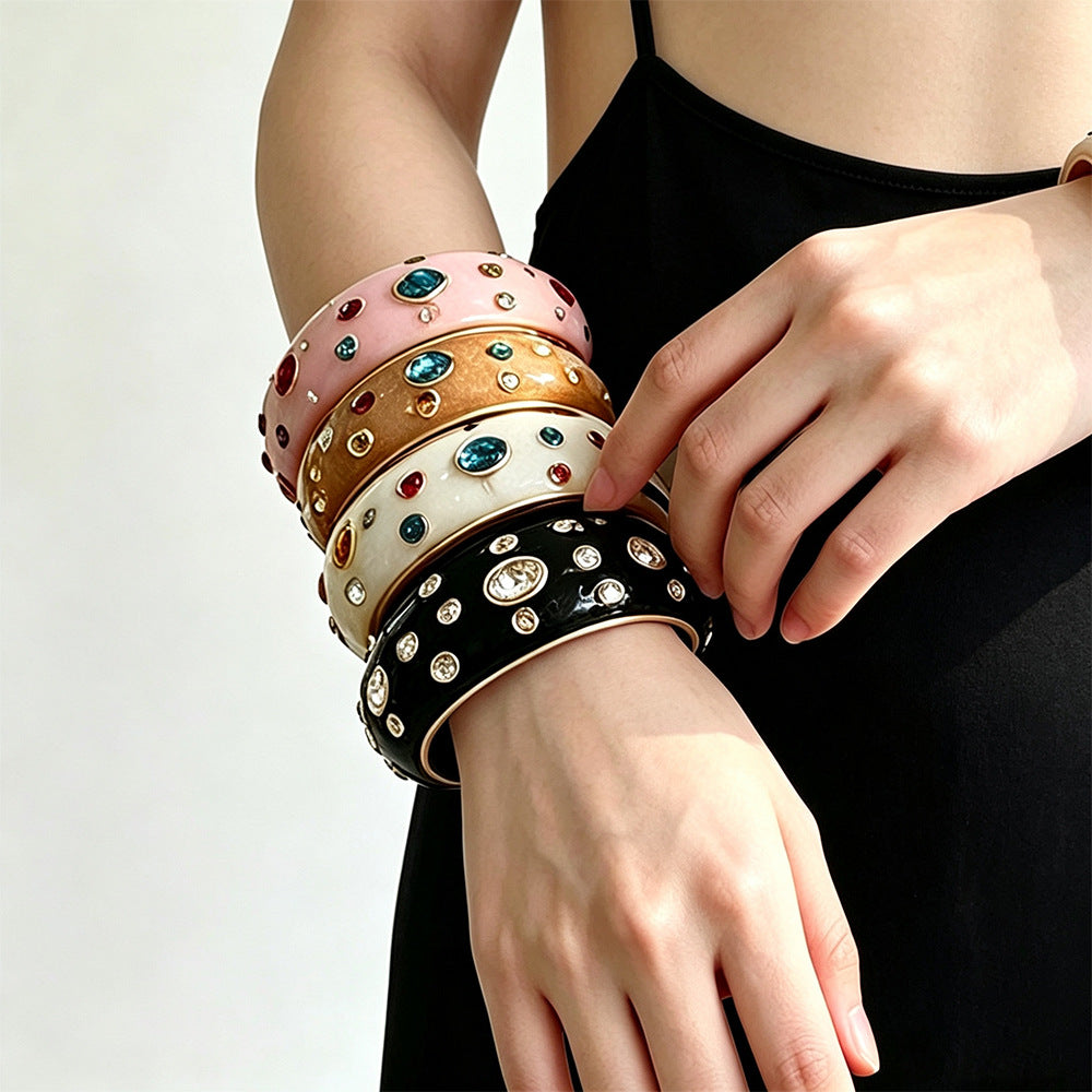 Designer Multi Color Enamel Gold Rhinestone Copper Cuff & Kadan Bulk