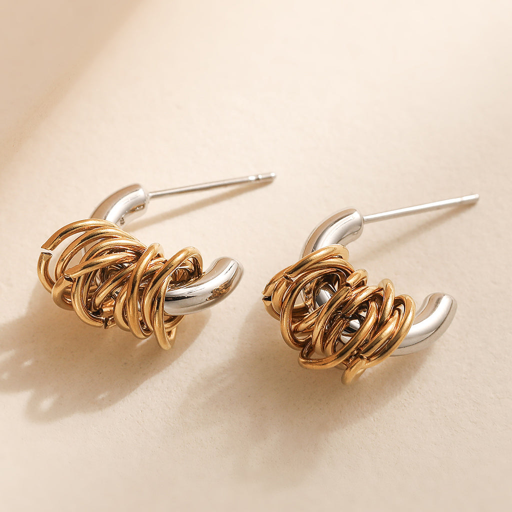 Gold Silver Modern Knot Anti Tarnish Copper Drop Earrings For Women Bulk