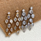 Drop Solitaire 18K Gold Silver CZ Anti Tarnish Dangler Earring Bulk