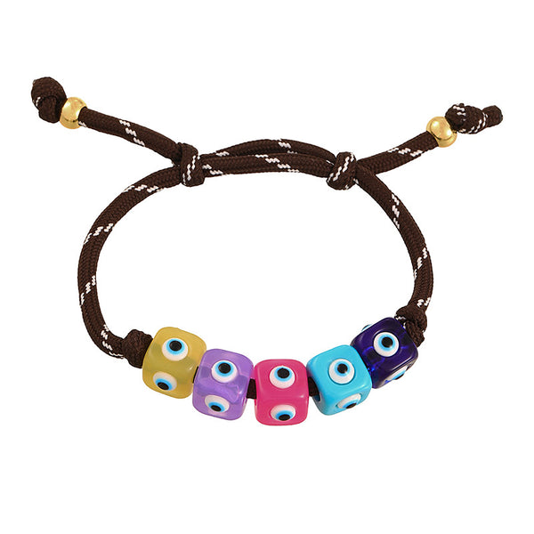 Multi Color Evil Eye  Beads Thread Bracelet For Women Bulk Secondary image