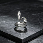 Designer Serpent Style Gold Silver CZ Copper Adjustable Ring Bulk