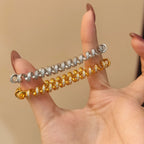 Designer Helix Spiral Gold Silver CZ Anti Tarnish Brass Bracelet Bulk
