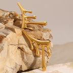Drip Effect 18K Gold Anti Tarnish Stainless Steel Stud Earrings Bulk
