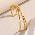 Dual Cross 18K Gold Stainless Steel Anti Tarnish Silver Openable Cuff Kada For Women