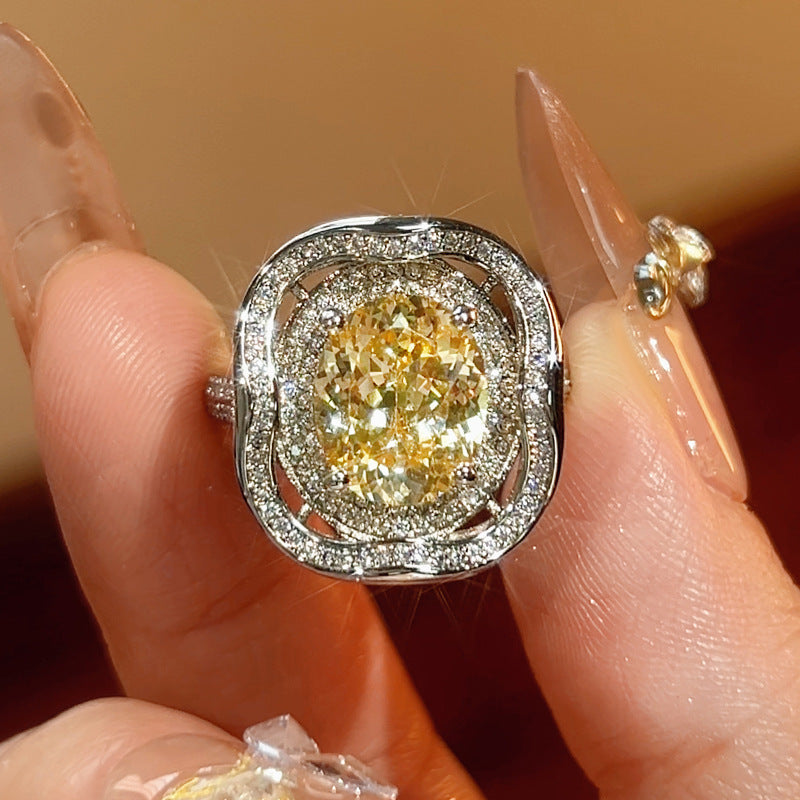 Cushion Silver Pink Purple Yellow Solitaire CZ Anti Tarnish Ring Bulk