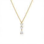 Stylish Teardrop Heart Stone Gold CZ Anti Tarnish Copper Necklace Bulk