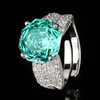 Rose Solitaire Cubic Zirconia Silver Anti Tarnish Adjustable Ring Bulk