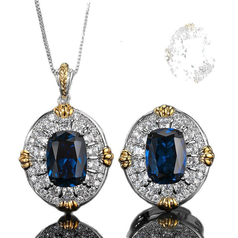 Elegant Round Shape Gold Plated CZ Copper Necklace Combo Set Wholesale