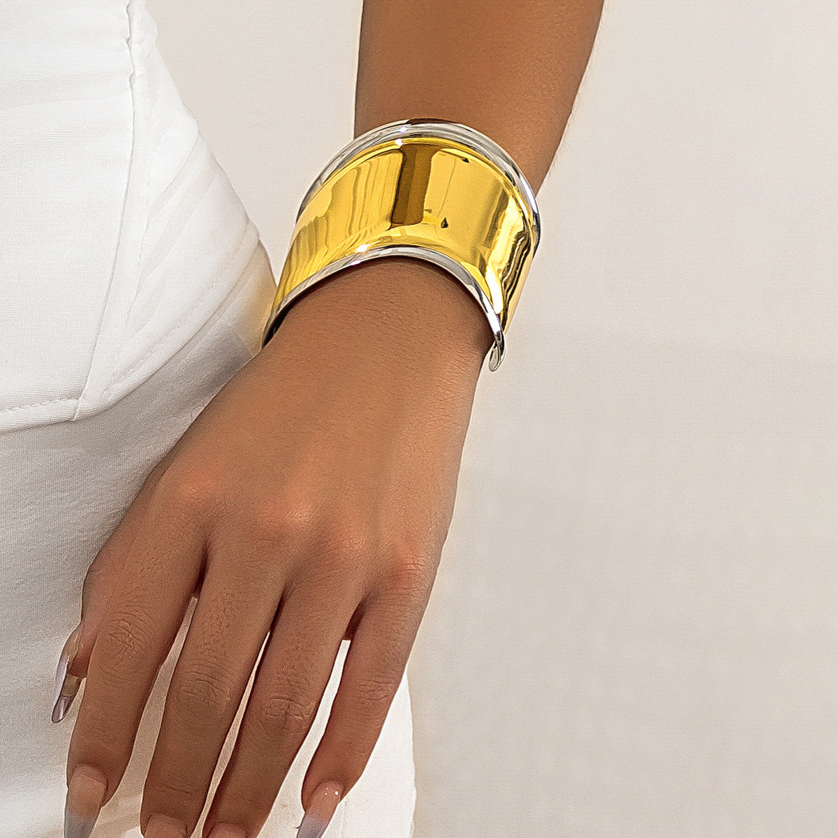 Glossy Wave Gold Silver Plated Anti Tarnish Cuff Kada Bracelet Bulk