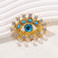 Evil Eye Cubic Zirconia Pearl Drop Blue 18K Gold Plated Brooch Bulk