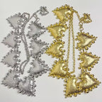 Beaten Finish Heart 18K Gold Waist Chain Band For Women Bulk
