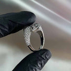 Studded Surface Drop Solitaire Silver Anti Tarnish Free Size Ring Bulk