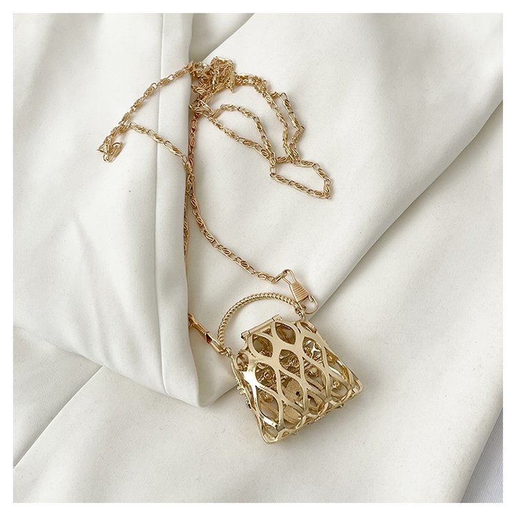 Cubic Zirconia 18K Gold Silver Banquet Shoulder Chain Small Bag Bulk