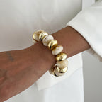 Multi Color Resin Stones Stretchable Stylish Chunky Gold Bracelet Bulk