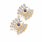 Gold Evil Eye Rhinestone Stud Earrings For Women Bulk