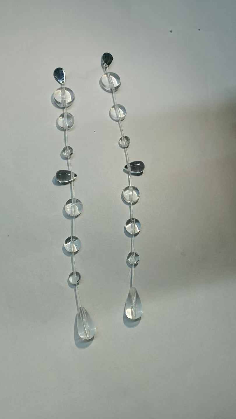 Transparent Ice Drop Pearl Beads Necklace Bracelet Earring Set Bulk