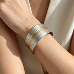 Silver Gold Textured Dual Tone Anti Tarnish Copper Cuff & Kada Women Bulk