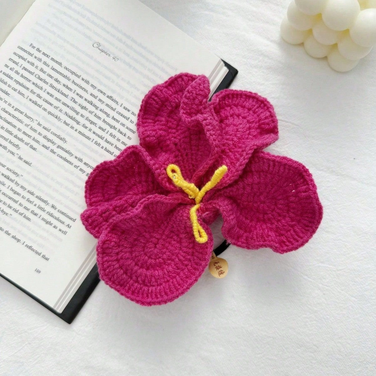 Pink Yellow Flower Peony Fabric Hair Accessories For Women Bulk Secondary image