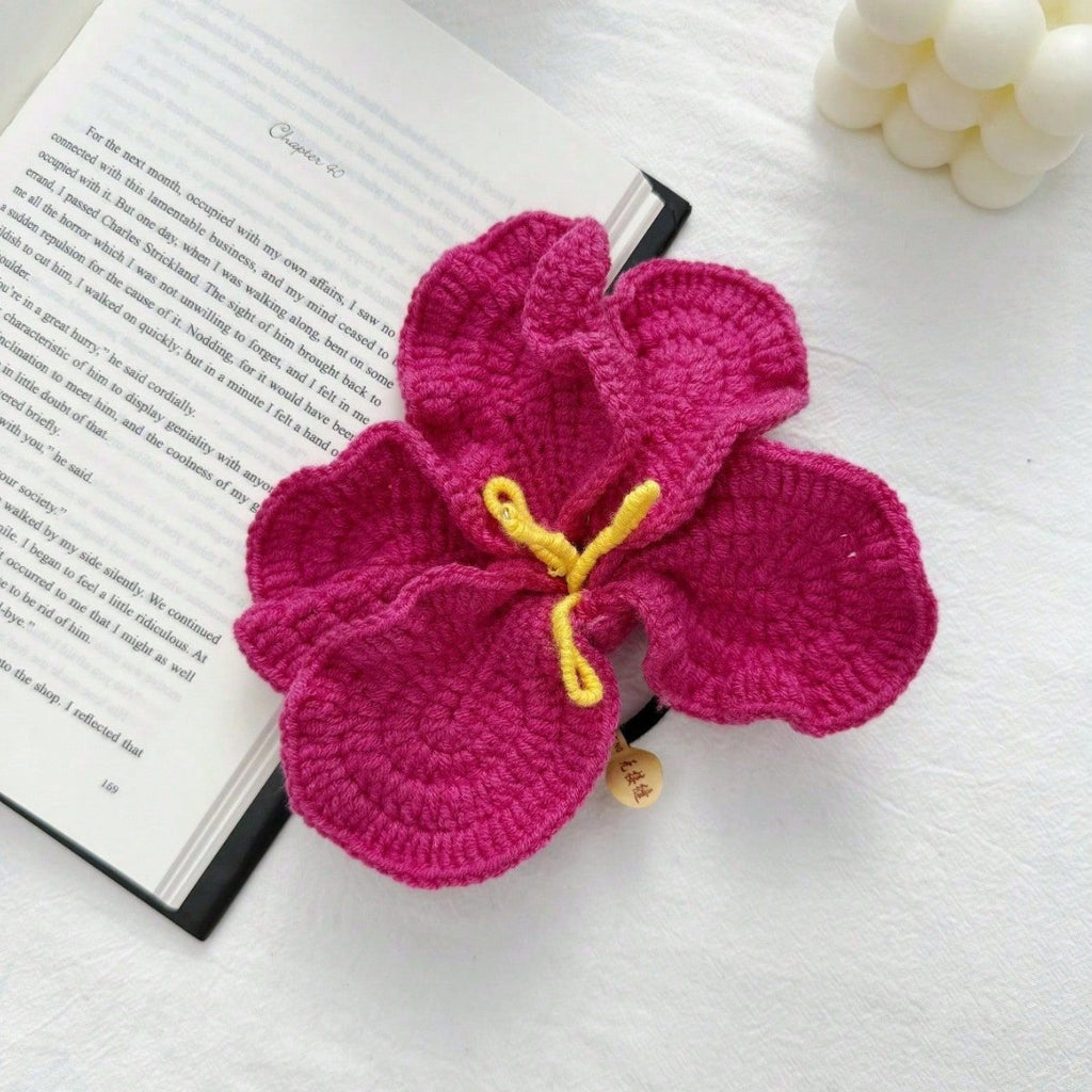 Pink Yellow Flower Peony Fabric Hair Accessories For Women Bulk