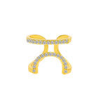 18K Gold CZ Anti Tarnish Exquisite Open Free Size Nail Ring Bulk