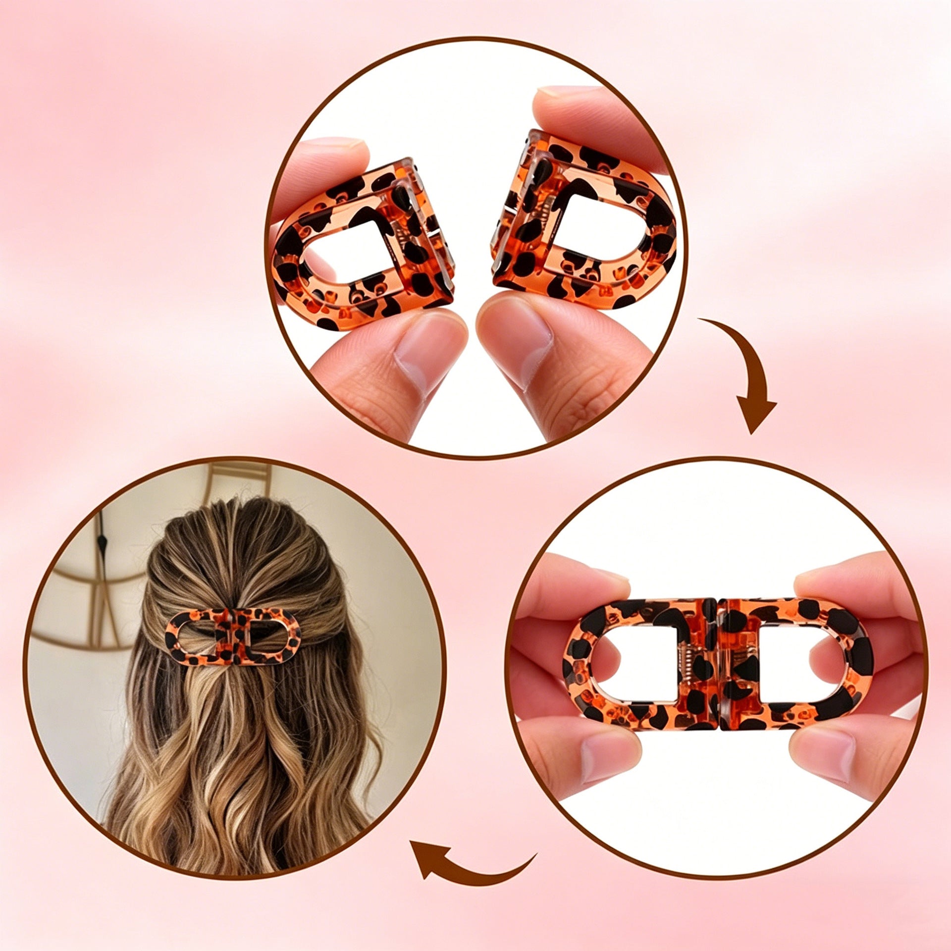 Multi Color Spring Clasp Clip Silver Resin Hair Accessories For Women Bulk