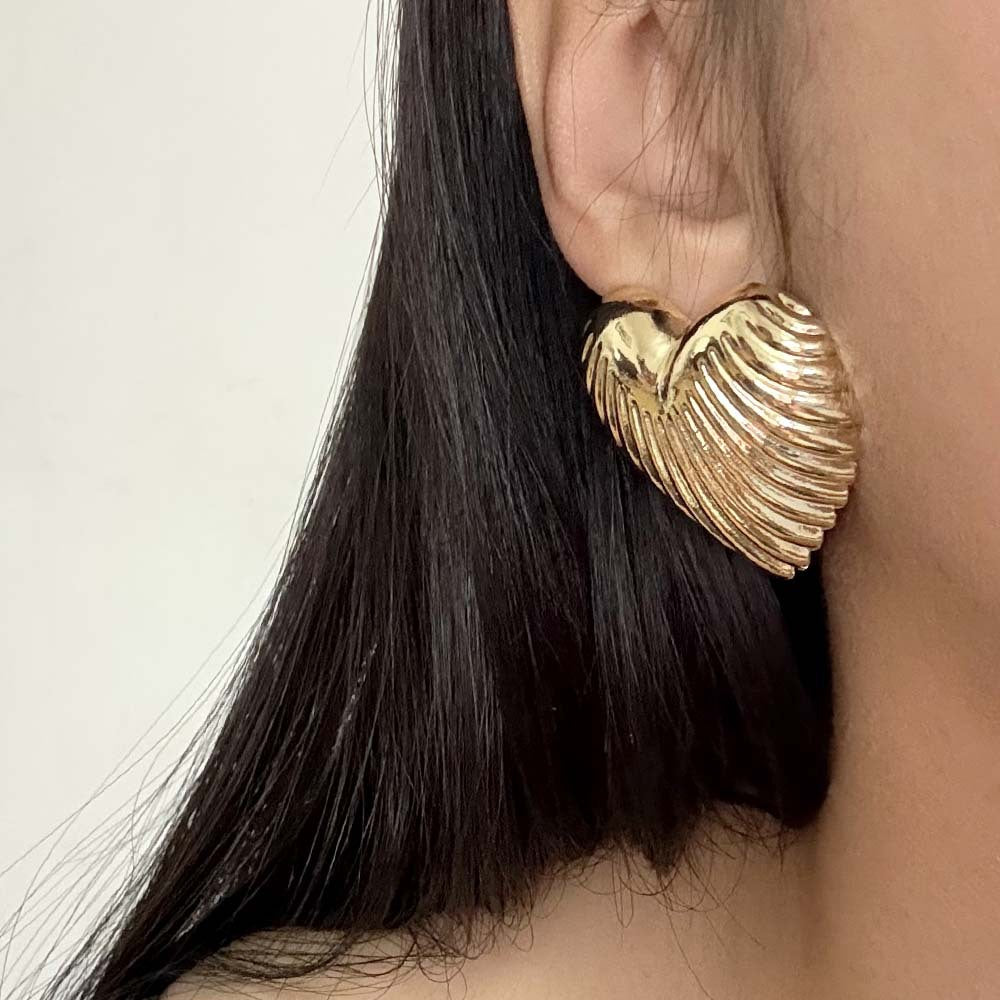 Heart Love 18K Gold Silver Stud Earring For Women Bulk