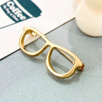 Modern Eyeglass Gold Silver Plated Plain Alloy Brooch For Unisex Bulk