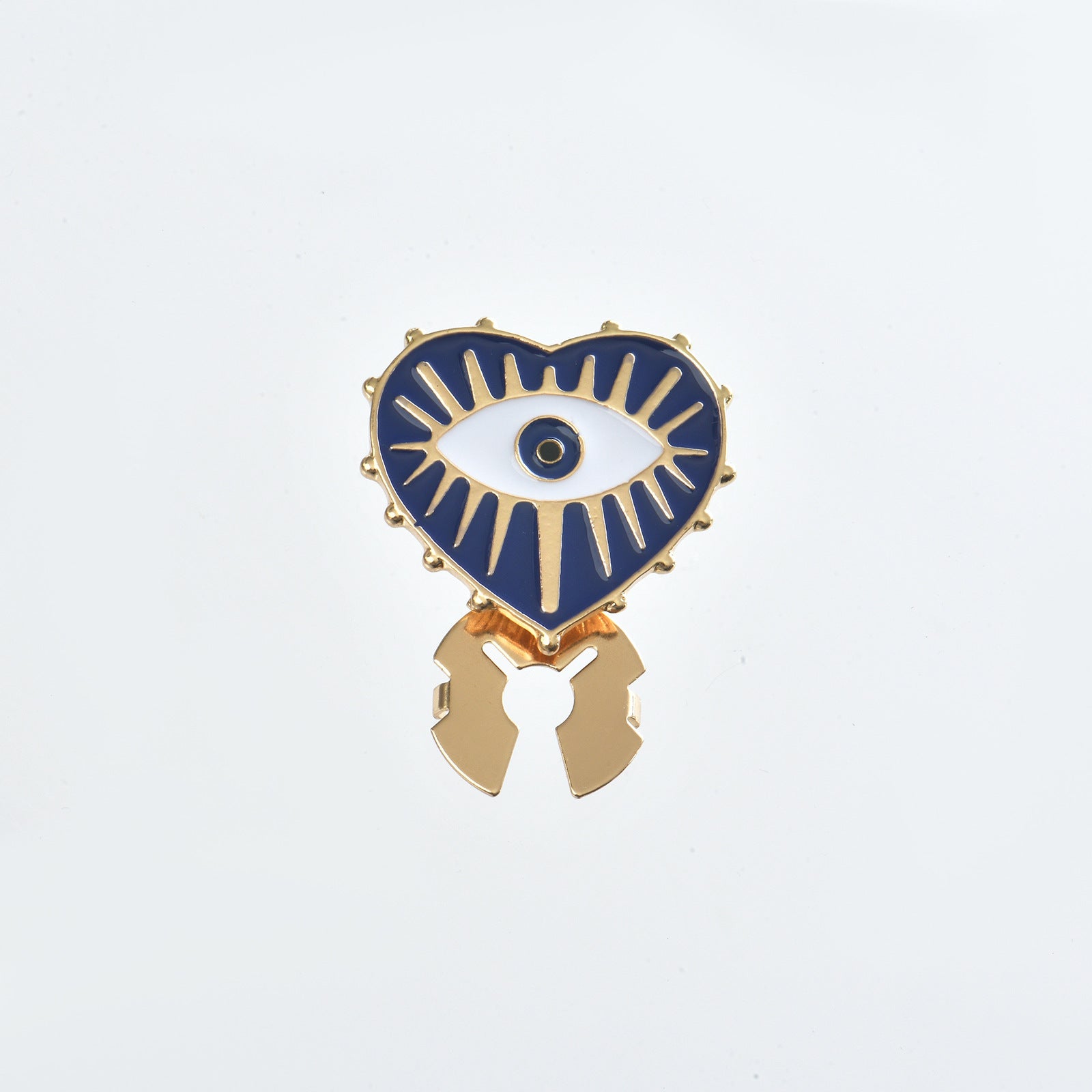 Heart Evil Eye Enamel Gold Anti Tarnish Single Shirt Button Cover Bulk Main image