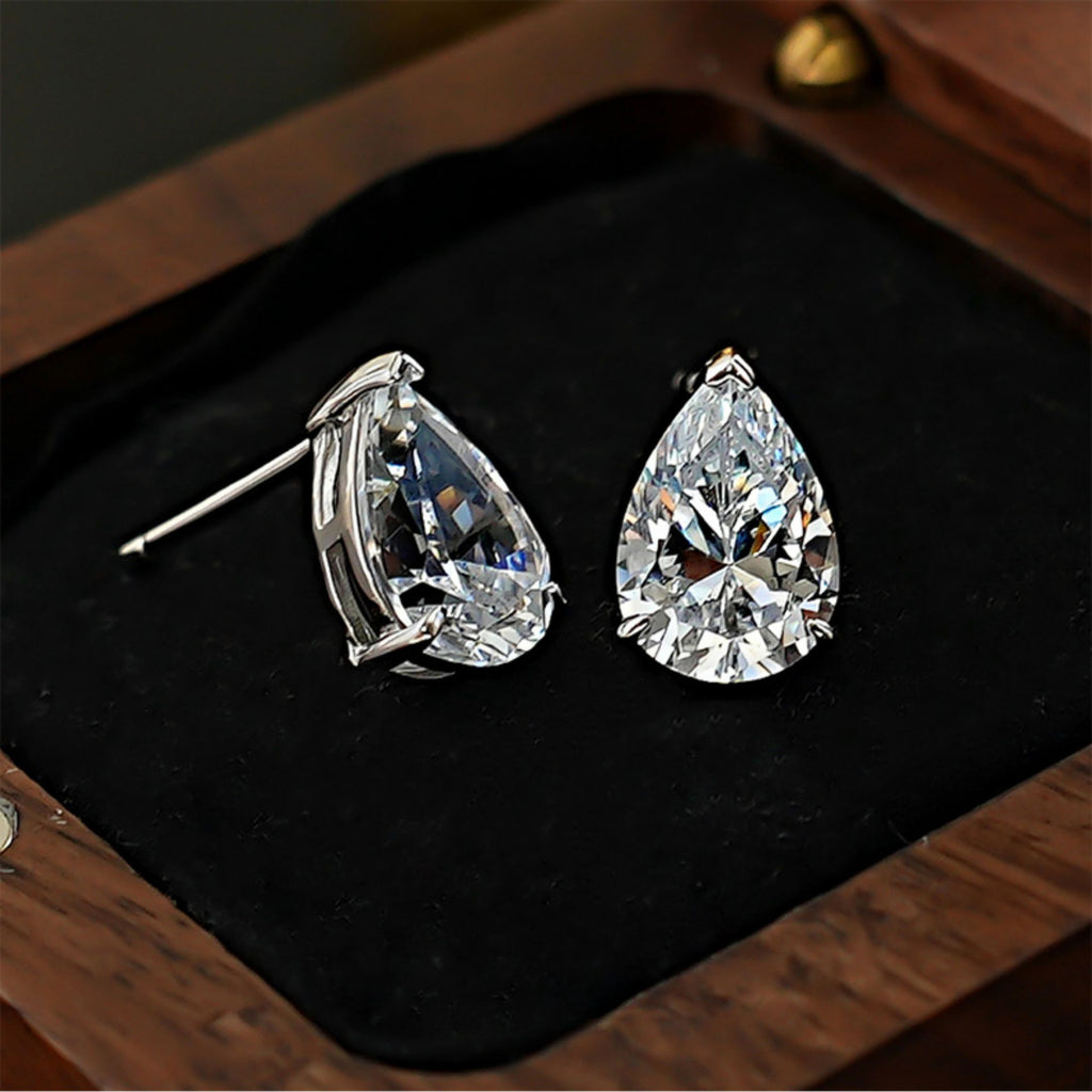 Gold Silver Pearl Drop Cubic Zirconia Copper Drop Earrings For Women Bulk