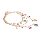 Flower 18K Gold Cubic Zirconia Multi-Layer Charm Necklace Women Bulk