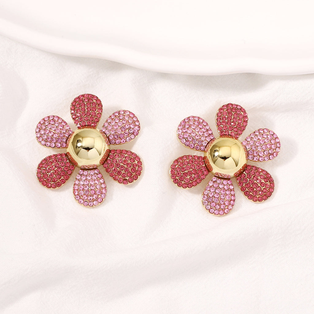 Rainbow Pearl Multi Rhinestone 18K Gold Stud Anti Tarnish Earring Bulk