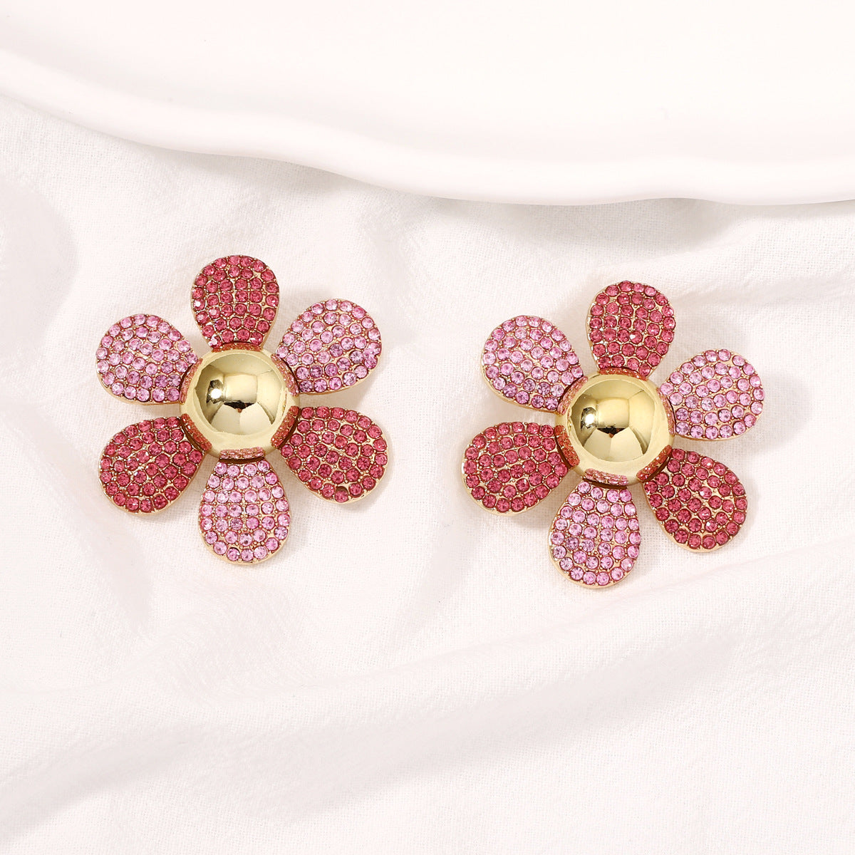 Rainbow Pearl Multi Rhinestone 18K Gold Stud Anti Tarnish Earring Bulk