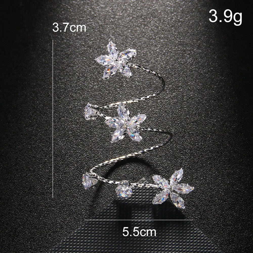 Flower 18K Gold Silver Solitaire Anti Tarnish Adjustable Ring Bulk