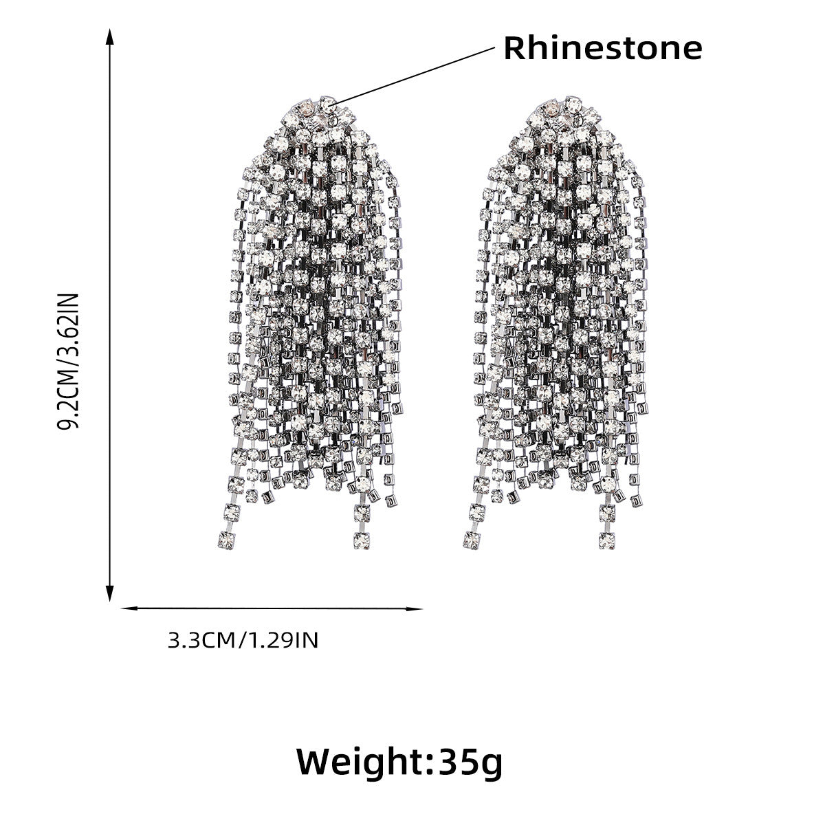 18K Gold Silver Rhinestone Dangler Chandelier Tassel Earring Bulk