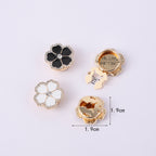 Flower Clover Mother Of Pearl 18K Gold Anti Tarnish Single Shirt Button Cover For Unisex