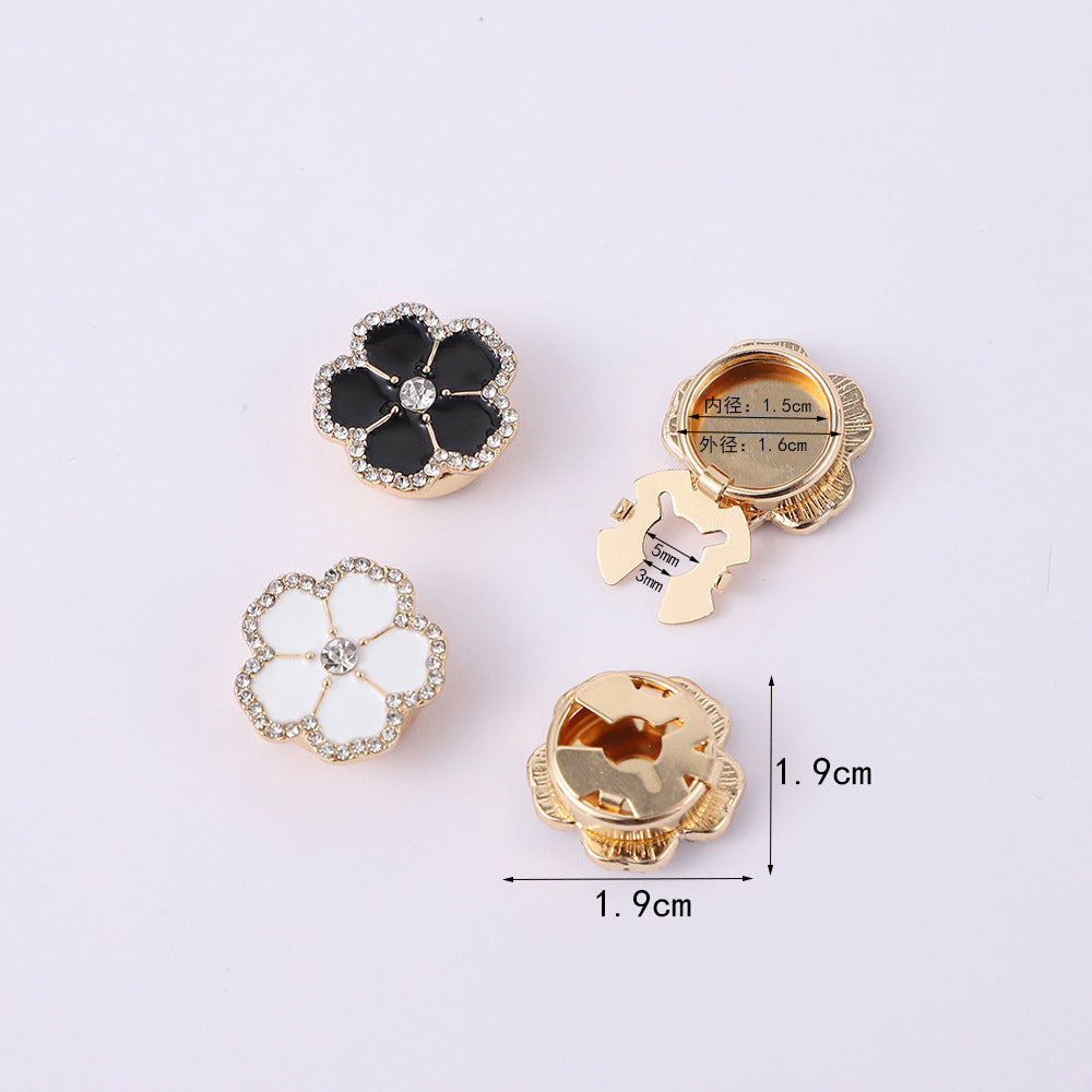 Flower Clover Mother Of Pearl 18K Gold Anti Tarnish Single Shirt Button Cover For Unisex